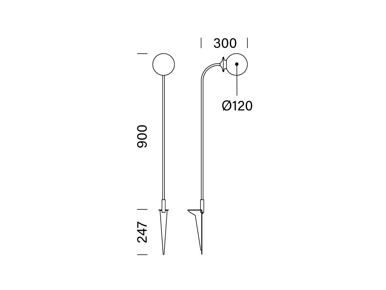 Стальной и стеклянный светодиодный световой столб Platek Balina ARCH-00067190 - Вид №3