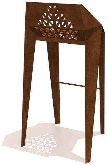TrackDesign Стул из стали Corten ™ с подставкой для ног Foglia Sp0409002 - Вид №2