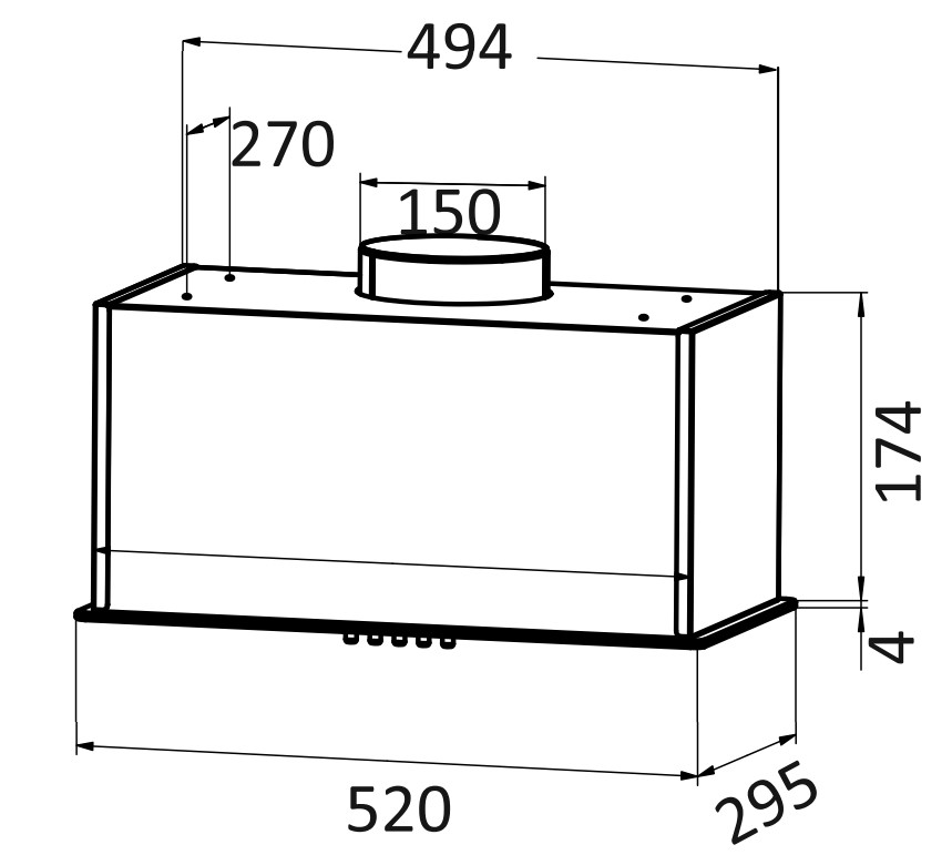 9240870 Вытяжка полновстраиваемая EXITEQ EX-1346 черный STDN-0101095 - Вид №9