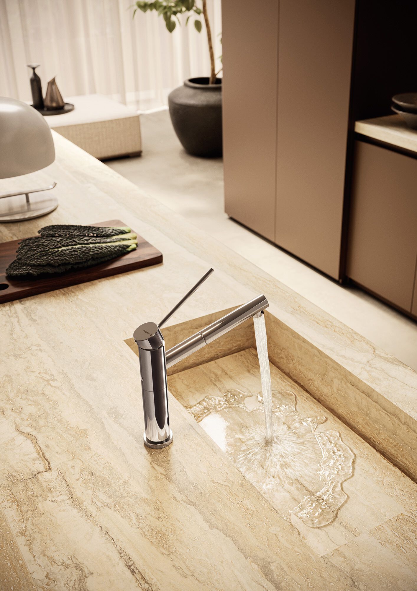 Смеситель для кухни с поворотным изливом и выдвижным ручным душем Newform X-TREND KITCHEN ARCH-00149749 - Вид №2