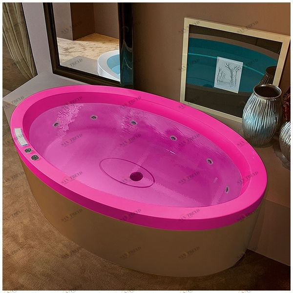 Ванна GRUPPO TREESSE Eos 190 STX-V849B-R розовая с гидромассажем овальная STXV849BR