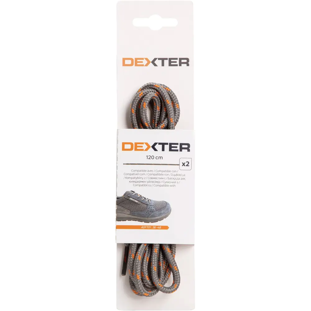 Шнурки Dexter 366-00264 цвет серо-оранжевый 120 см 82625680 STLM-2041944  - Вид №3