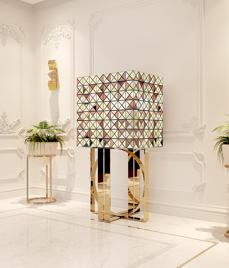 0-298 Пиксельный шкаф на ножках из анодированного золота Boca Do Lobo  - Вид №12