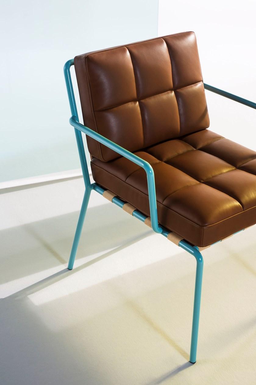 Tacchini Мягкое кожаное кресло с подлокотниками sun-id-1395102 - Вид №1