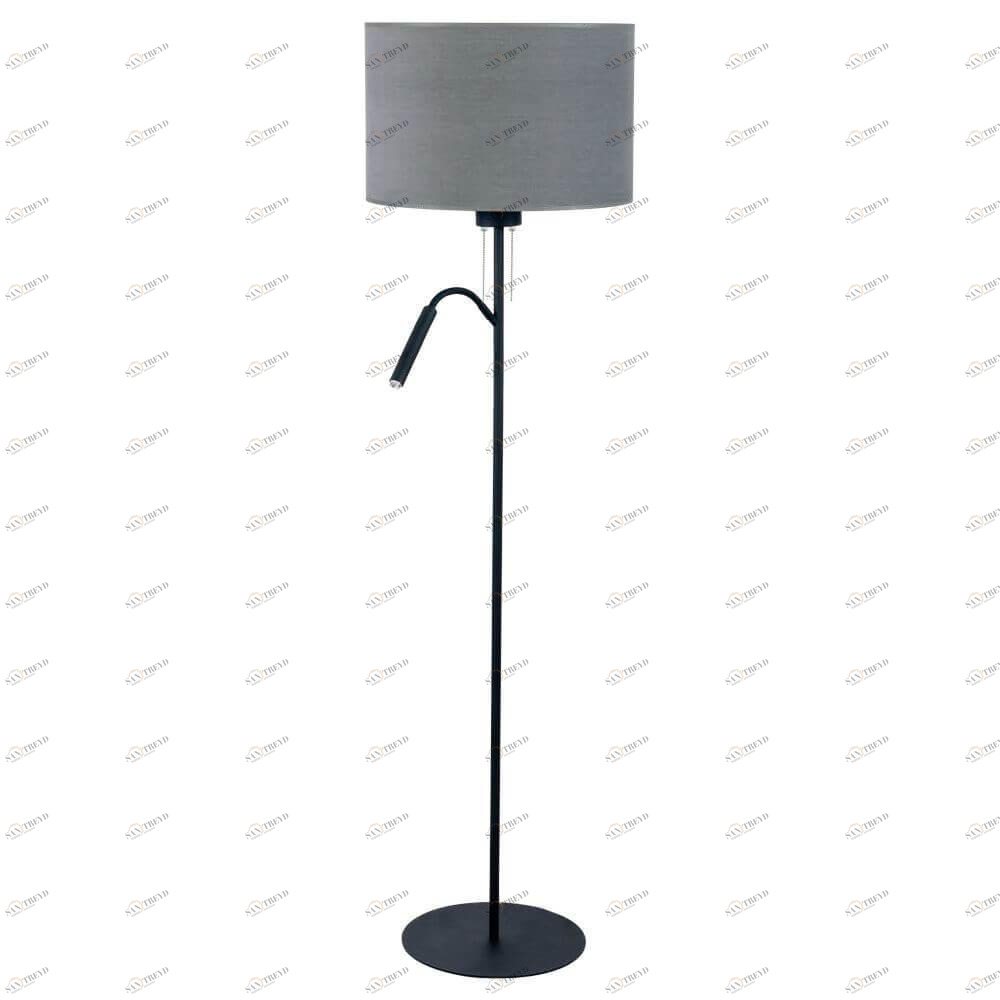 Торшер с абажуром и лампой для чтения серый Hotel Plus 9072 NOWODVORSKI HOTEL PLUS 00-3948902 Серый 