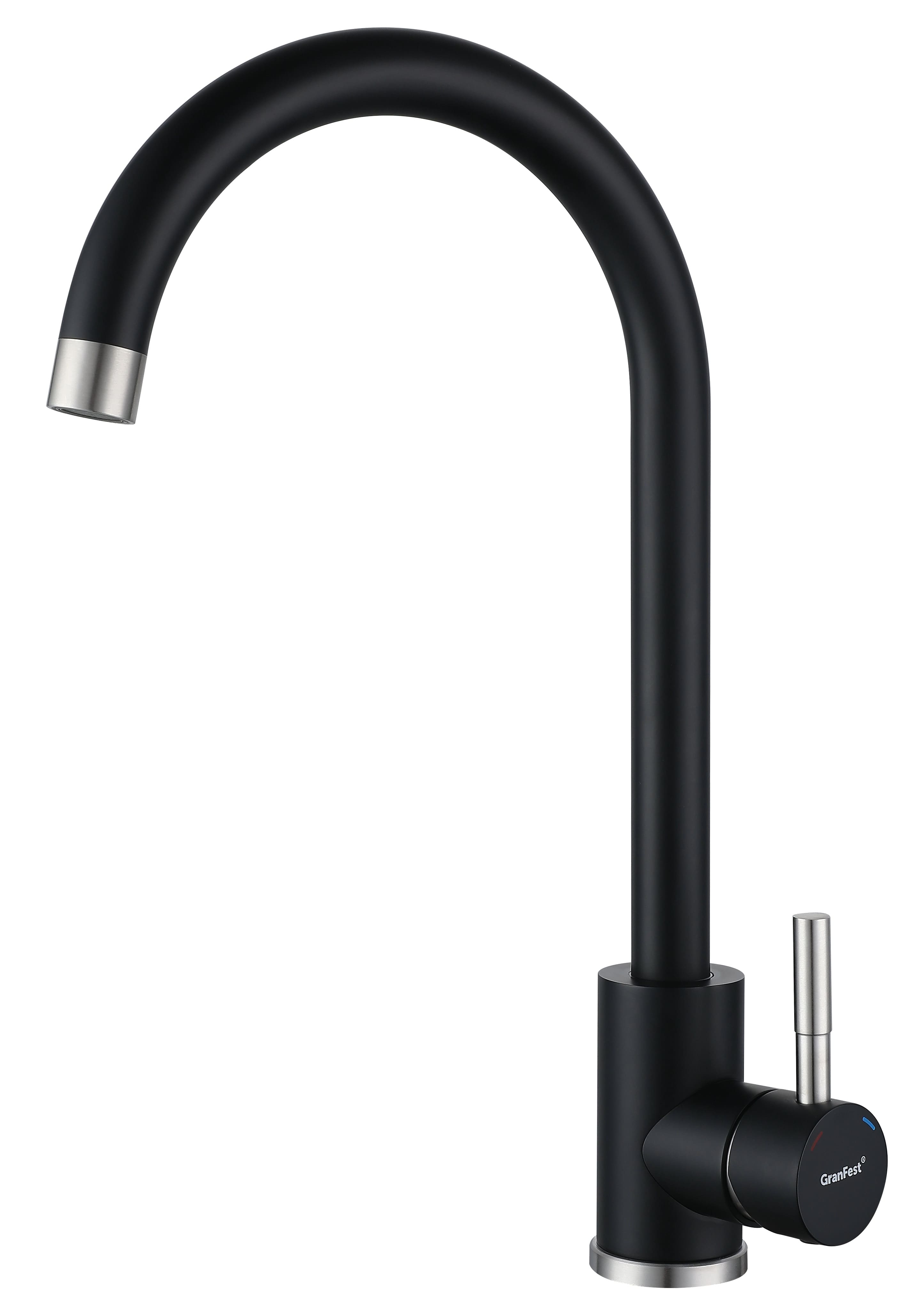 Кухонный смеситель Z-5410 черный GranFest QUARZ
