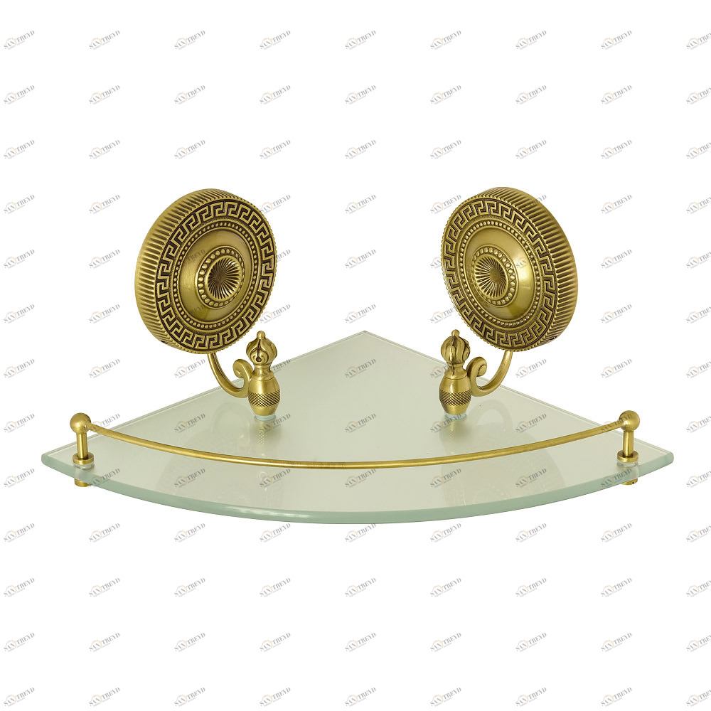 Montecarlo Полка c галереей угловая стекло матовое, золото Migliore DO