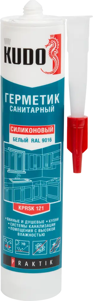 Силиконовый санитарный герметик KUDO для влажных помещений 84579986