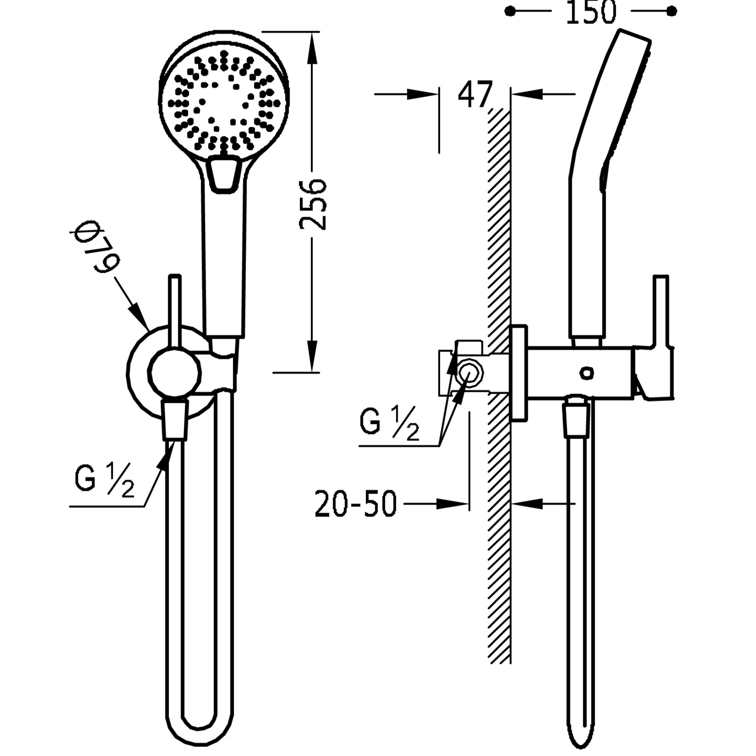 РАБОЧИЙ 1-ходовой скрытый смеситель для душа с одной ручкой -26212301 TRES  - Вид №1