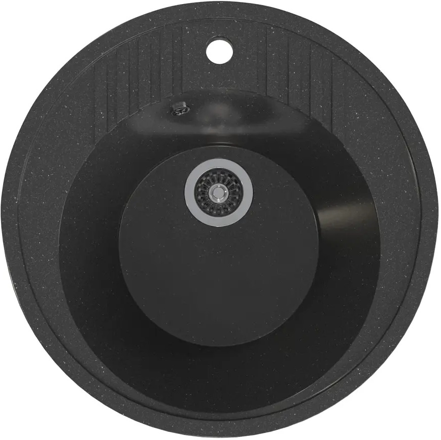 90403401 Врезная мойка Gamma Stone 51.60x51.60x20 см литьевой мрамор цвет черный GS-22-08 STLM-0882322