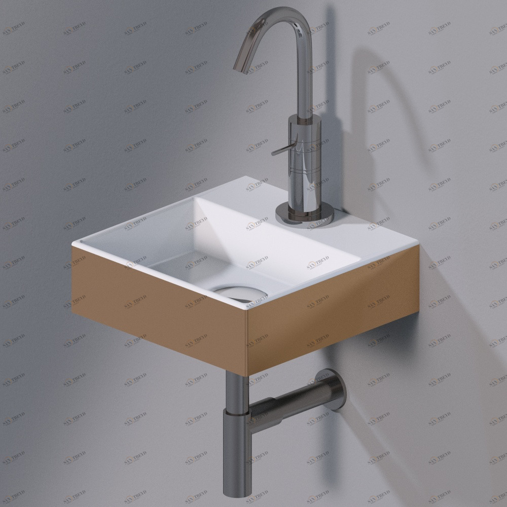 L318T0R1V1.255 Подвесная раковина настенная прямоугольная A. e T. Italia ACQUAFREDDA бронзовая AeT ITALIA