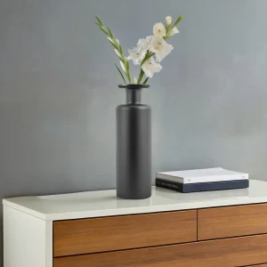 Ваза колба стекло цвет черный 38 см 87896501 STLM-2039045