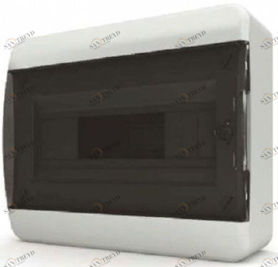 Бокс внешний на 12 модулей, накладной Tekfor (черная прозрачная дверь) 7292