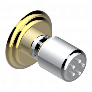 A1M-290/B Форсунка гидромассажная встраиваемая в стену 1/2" с защитой от жёсткой воды Thg-paris Amboise c чёрным ониксом Хром/золото