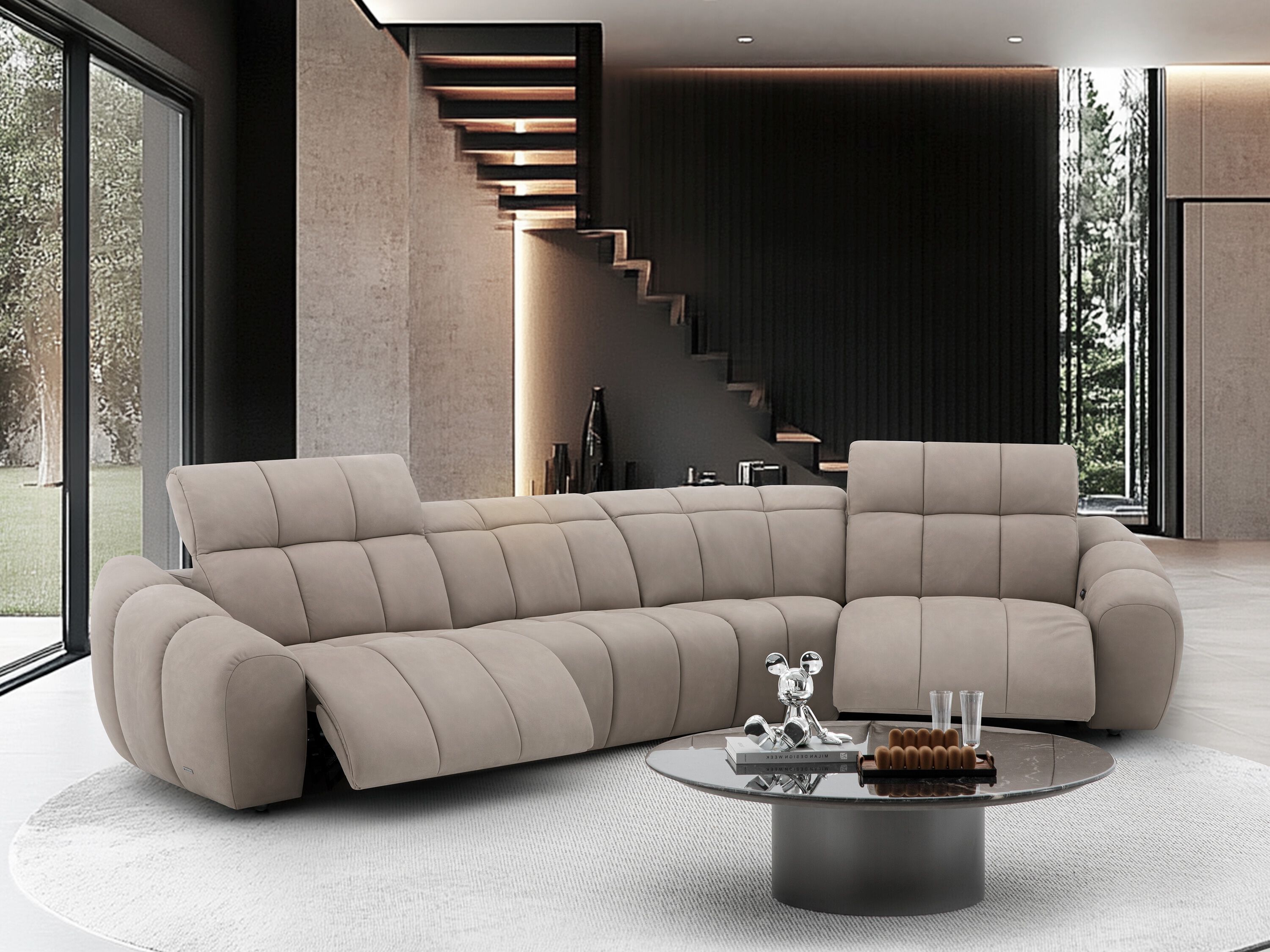 Модульный кожаный диван с электроприводом CAMPO DE' FIORI CHOCCO ARCH-00097049 - Вид №7