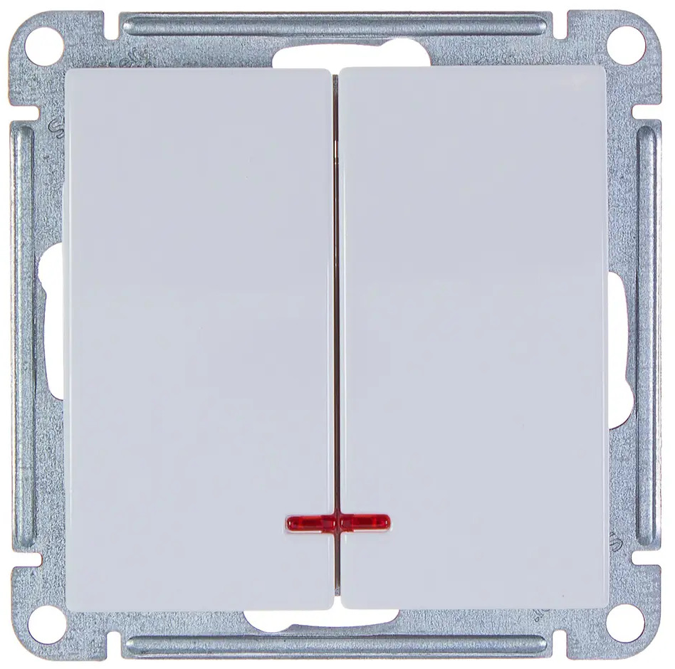 Выключатель SYSTEME ELECTRIC W59 двухклавишный с подсветкой 18799025