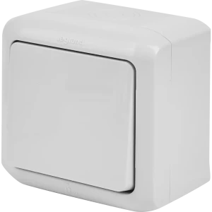 Переключатель накладной Legrand Quteo 1 клавиша цвет серый