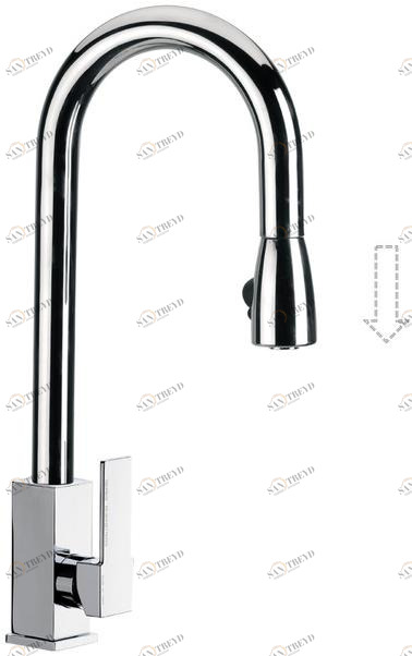 Remer Rubinetterie Хромированный смеситель для кухни из хромированной латуни с выдвижным душем Gourmet Q 85