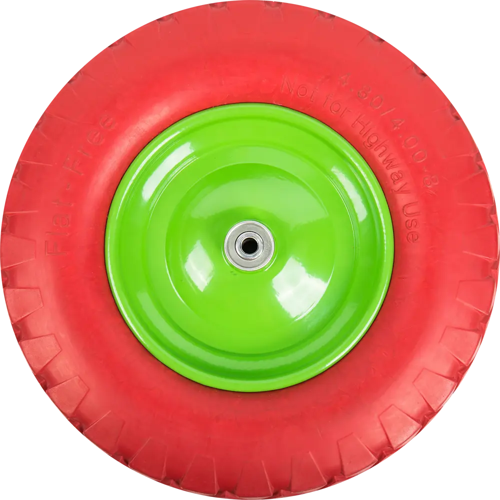 Колесо для тачки бескамерное Строймаш, размер 4.00-8, диаметр втулки 12 мм. D380 мм STLM-2129420