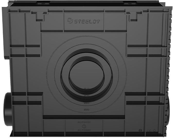 Р10426С Пескоуловитель пластиковый SteeStart DN100 H426 высокий борт ГеоПластБорд