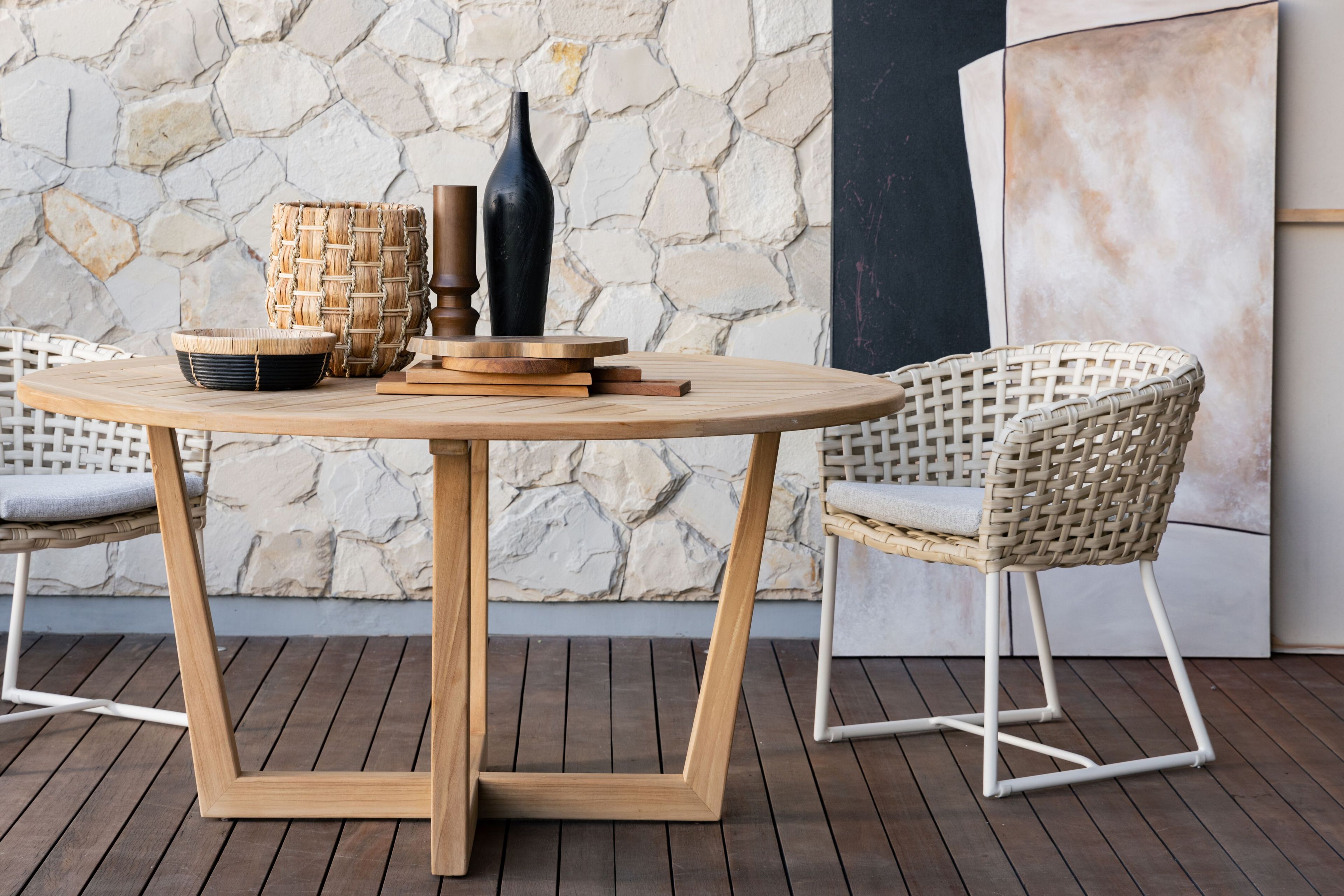 Круглый стол из тикового дерева cbdesign ассортимент ARCH-00021340 - Вид №3