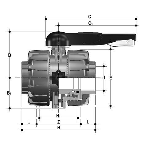 SANIT 351811511 2-ходовой шаровой кран d 75-110, ВКД DualBlock®, ПП, раструбными  - Вид №1