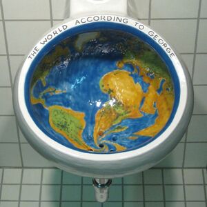 48686 Настенный писсуар, уринал с мушкой Clark Made Urinal