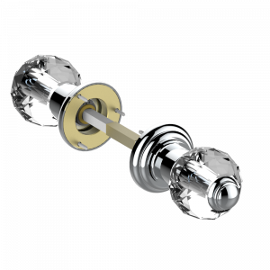 U1K-638 Ручка дверная двухсторонняя - 7 мм стержень Thg-paris Mandarine cristallia diamant Хром