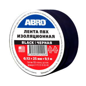 90671903 Изолента 25 мм х 9.1 м черная STLM-0332204 ABRO