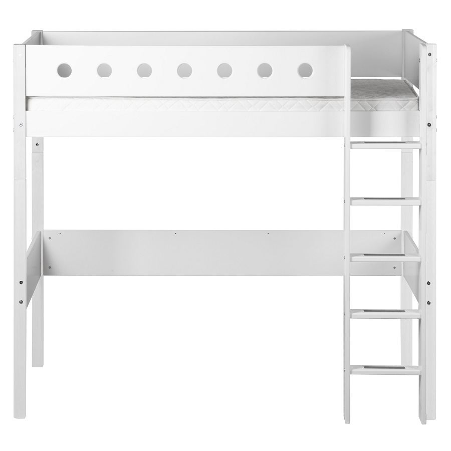 Кровать Flexa White высокая с прямой лестницей, 190 см, белая 801750140 - Вид №1