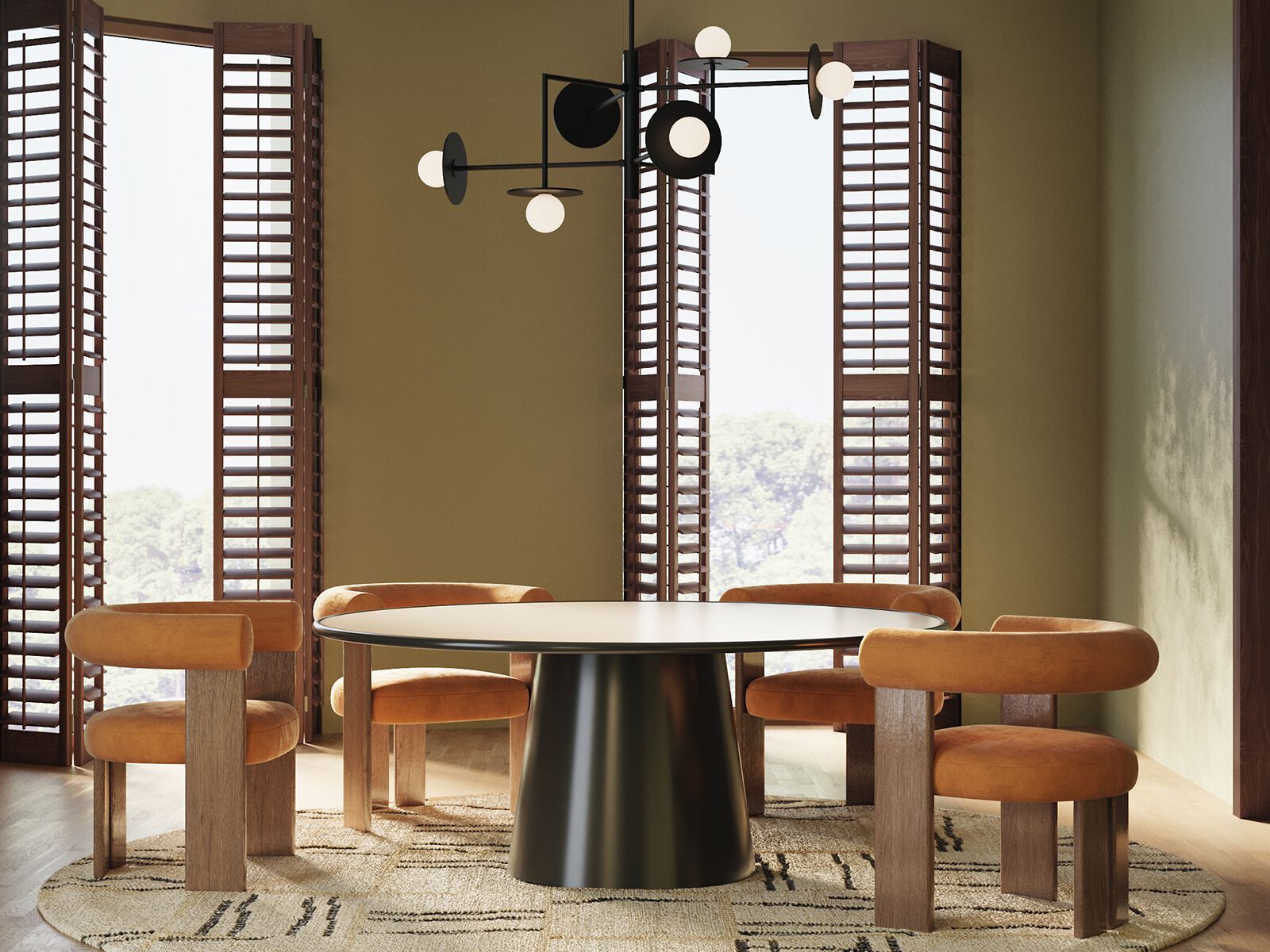 Тканевый стул с открытой спинкой ANA ROQUE INTERIORS ARCH-00110969 - Вид №1