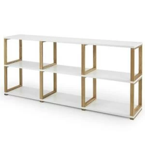 Стеллаж Tenzo Art, 80x178x36, дуб, белый