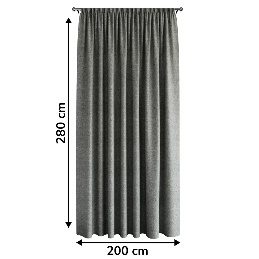 Штора MIAMOZA Елочка серая 200x280 см с ленточным креплением 89427085 STLM-1583951 - Вид №2