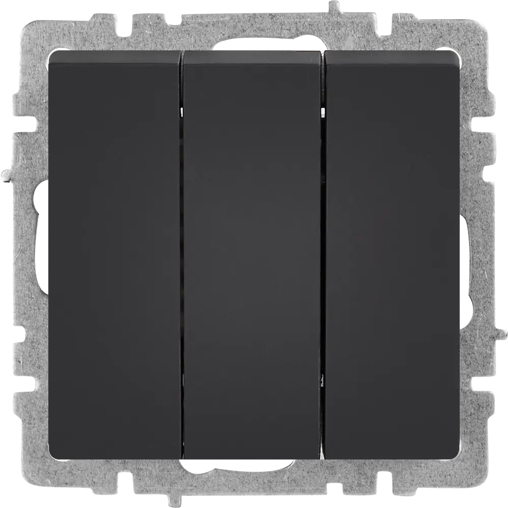 Выключатель IEK Brite 3-клавишный встраиваемый графитовый 87761723 STLM-1113543 - Вид №1