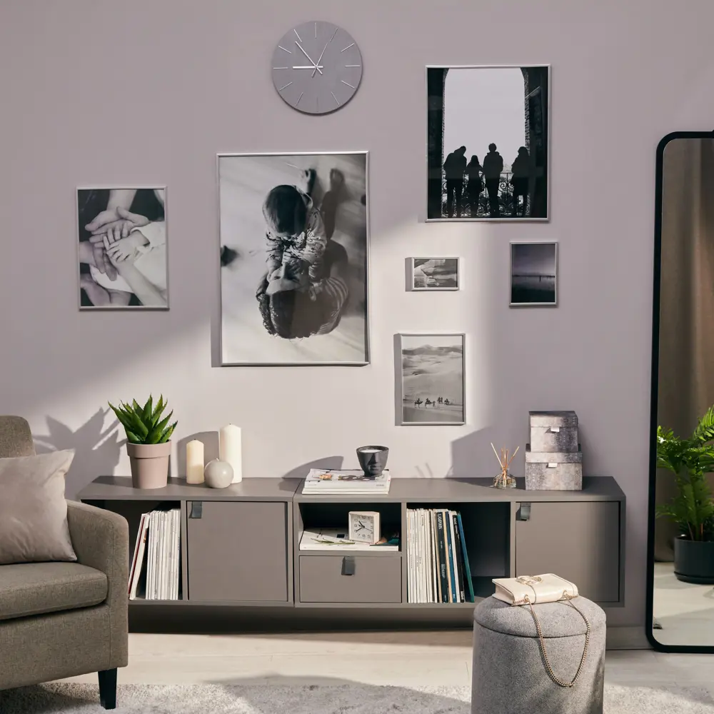 Фоторамка Inspire Lila серебристая для фотографий 21×29.7 см 89050561 STLM-0836187 - Вид №5