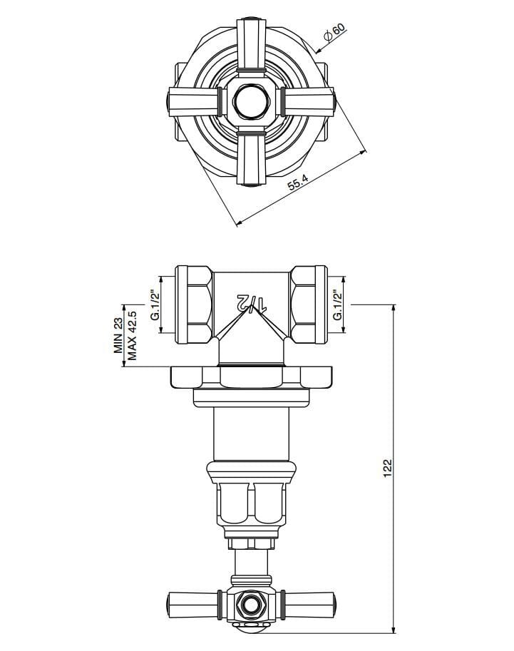 Однорычажный настенный кран GATTONI TRD ARCH-00132600 - Вид №1