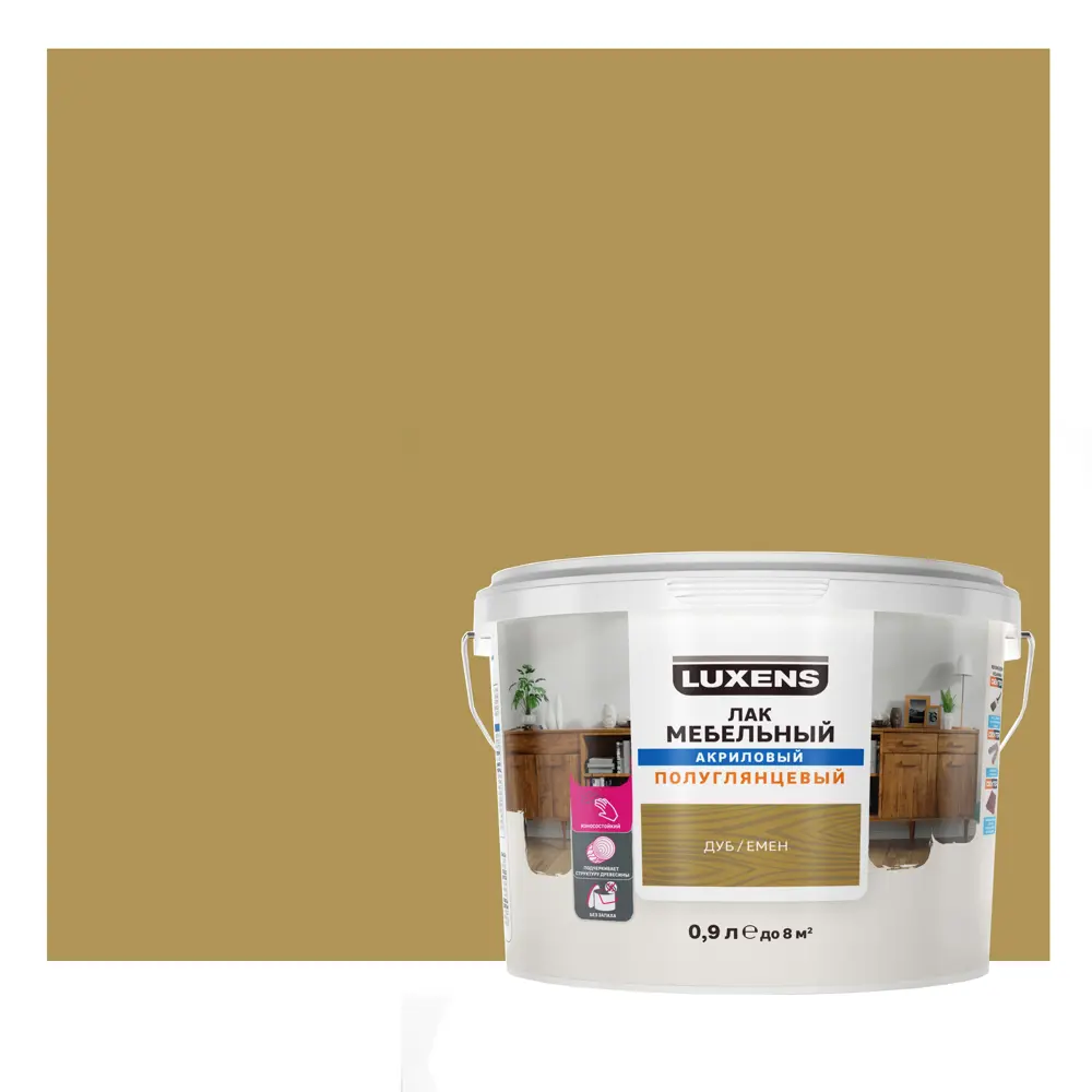 LUXENS Акриловый лак для мебели с эффектом дуба, 0.9 л 82607779 STLM-0031409