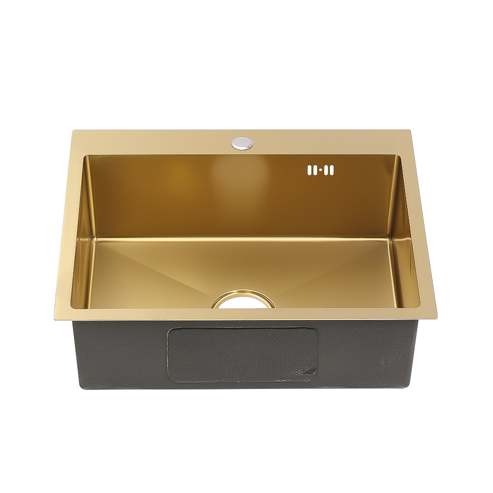 Мойка H6050G MELANA ProfLine 3,0/200 ЗОЛОТО врезная прямоугольная с коландером H6050G H6050G золото - Вид №3
