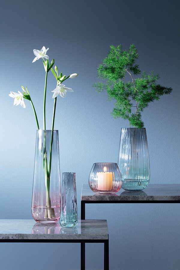 Ваза стеклянная 20 см зеленая-серая Dusk LSA INTERNATIONAL - 00-3880708 Зеленый  - Вид №2