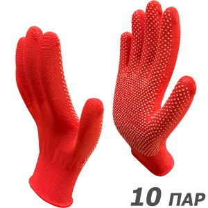 90761718 Перчатки нейлоновые с ПВХ 2513-NPVC-RED-S-10, размер 8 / M STLM-0372251 MASTER-PRO