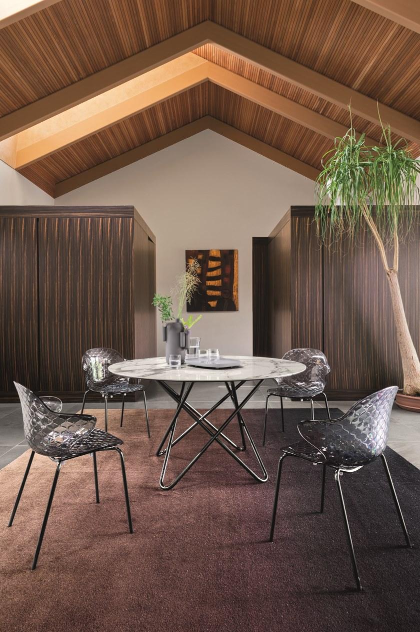 Calligaris Круглый стол из керамики с эффектом мрамора Stellar Cs4112 - Вид №6