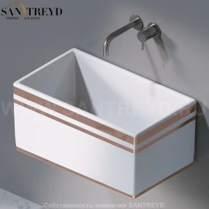 L112467R Подвесная раковина настенная прямоугольная A. e T. Italia Tower белая