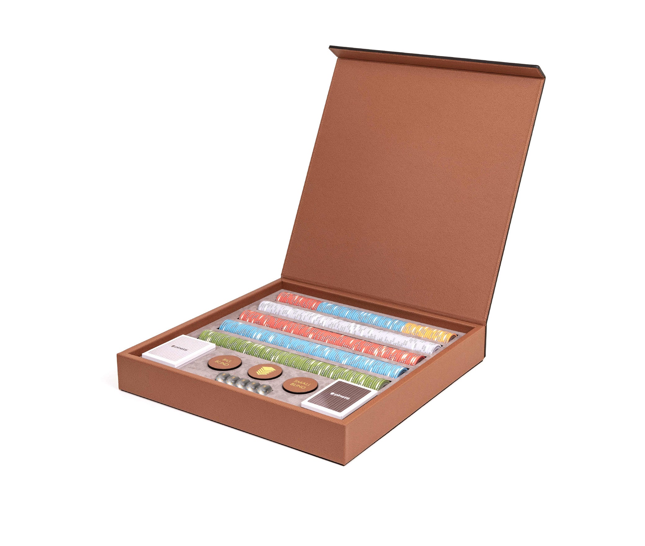 Набор для игры в покер - 42X42XH6 см / плетеная кожа_темно-синий Pinetti 00.1026.061.003 - Вид №2