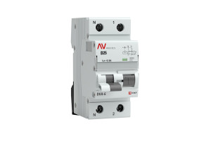 16209584 Дифференциальный автомат DVA-6 1P+N 25А 300мА 6кА AVERES SQ rcbo6-1pn-25D-300-ac-av EKF