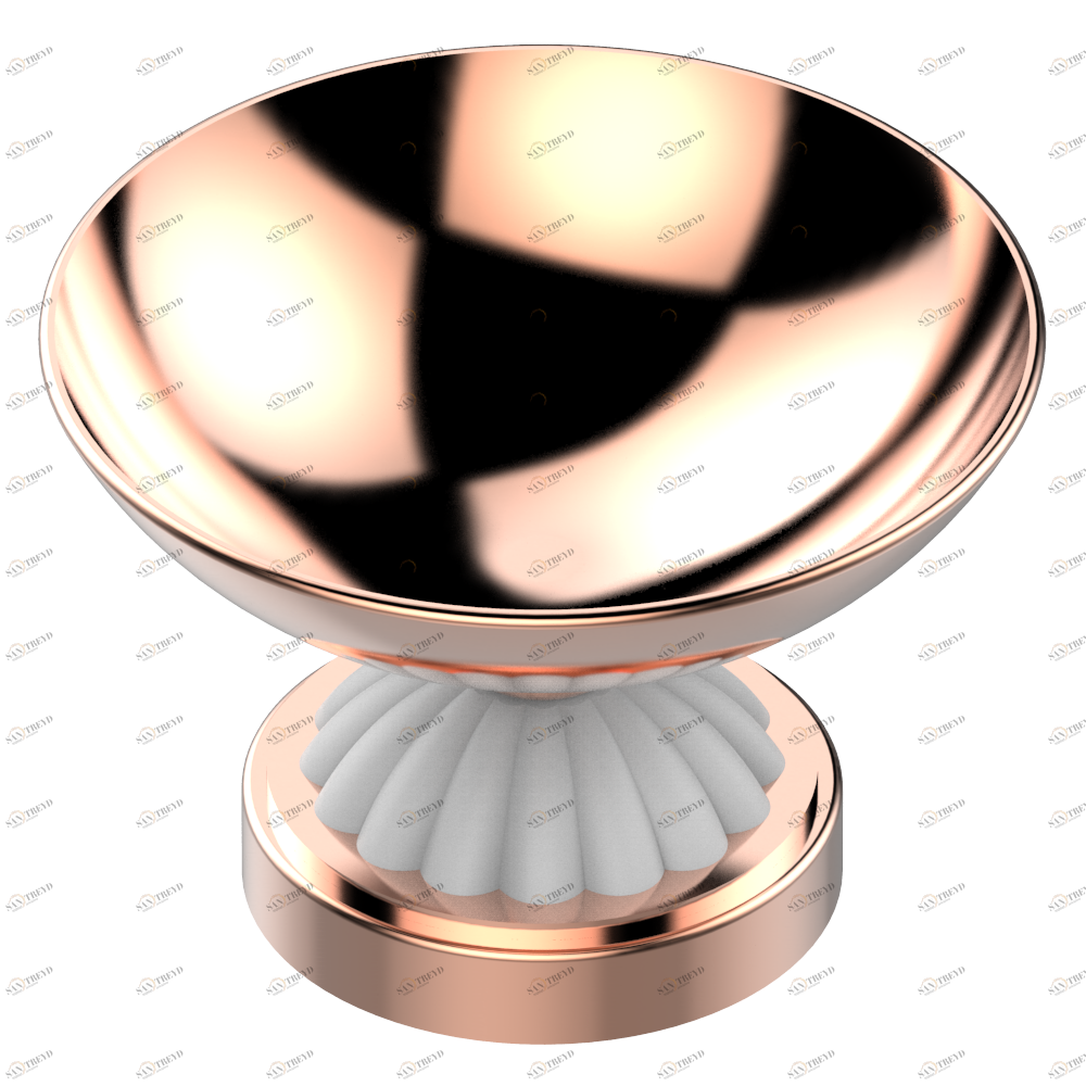 A8P-544 Мыльница на подставке, диаметр : 100 мм Thg-paris Vogue c чёрным ониксом Розовое золото A8P-544 CAT.F