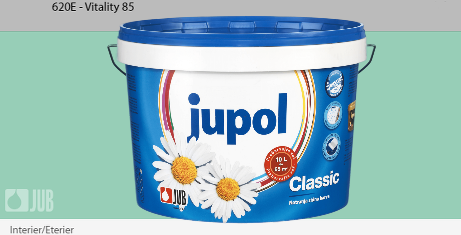 91064841 Краска для стен и потолков 1009826-620E JUPOL CLASSIC цвет бирюзовый база А 5 л STLM-0464753 JUB