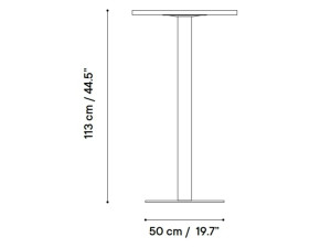 Высокий квадратный садовый стол из стали с порошковым покрытием