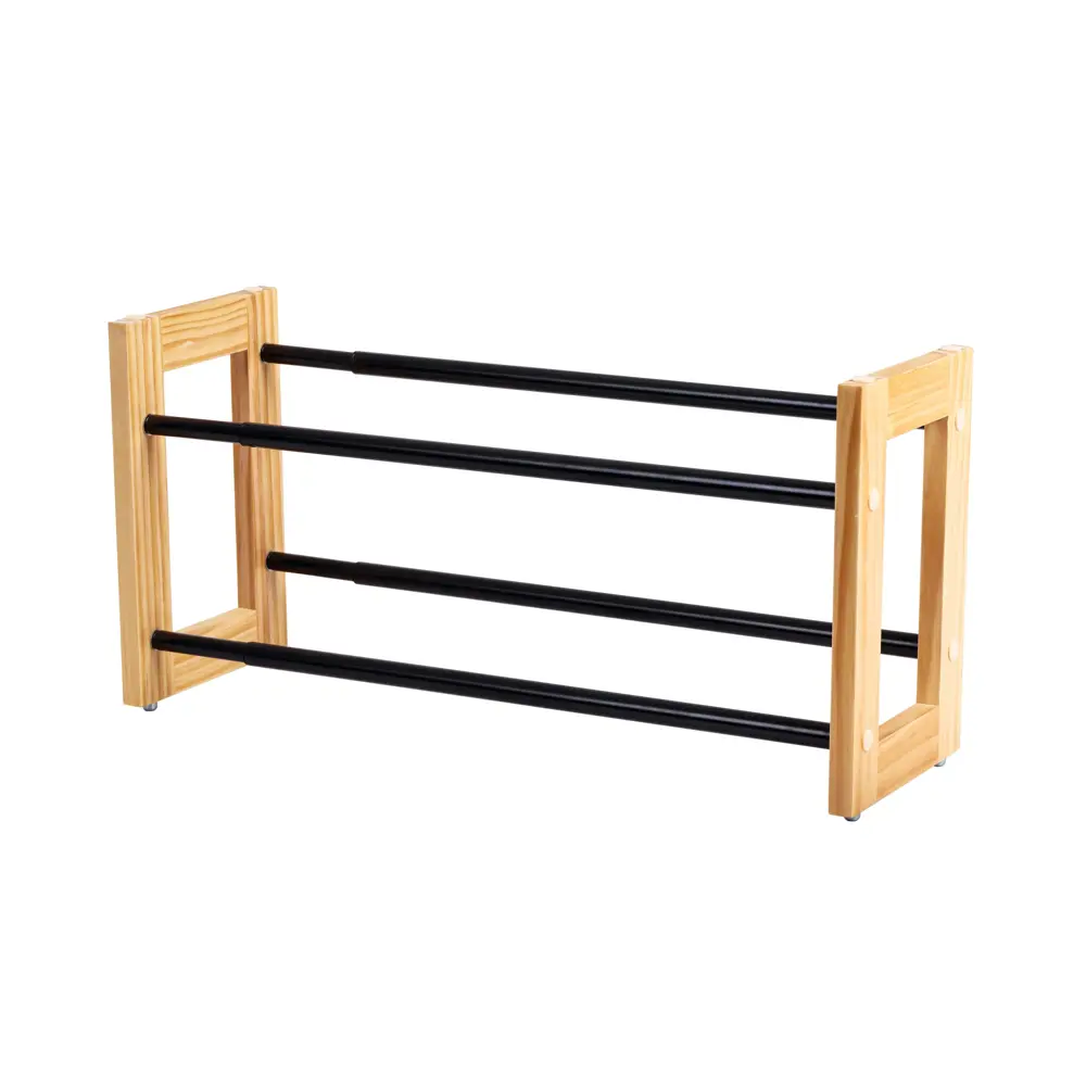 Подставка для обуви Spaceo 55x32x20.5 см дерево/сталь цвет чёрный 82762344 STLM-2011919 