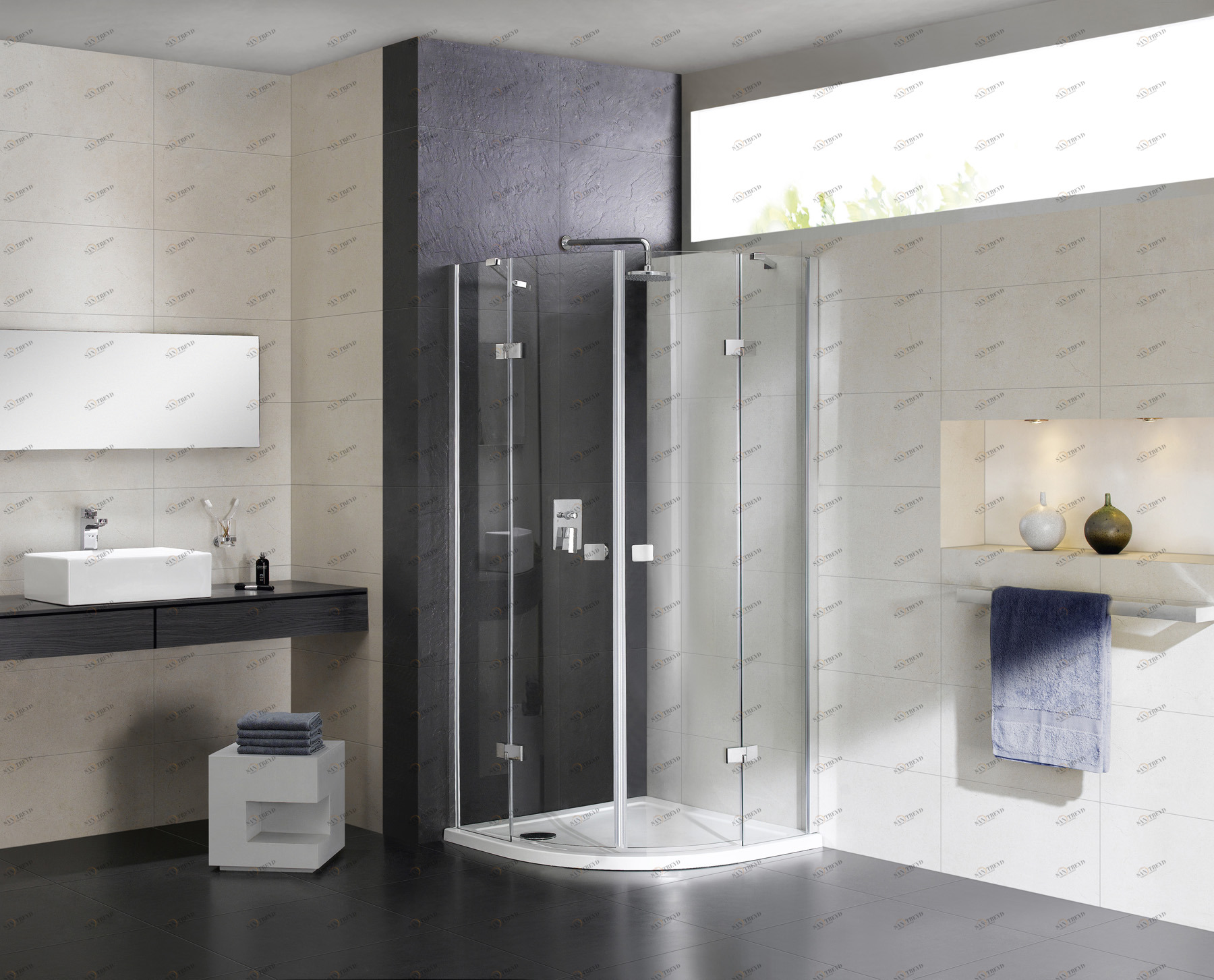 Душевой уголок CEZARES CRYSTAL-S-R-2-80-C-Cr