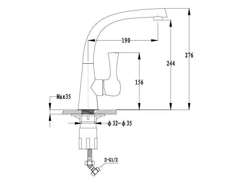 Кухонный смеситель 37235064 бежевый GranFest Ewigstein - Вид №1